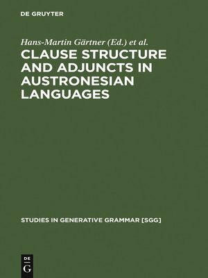 cover image of Clause Structure and Adjuncts in Austronesian Languages